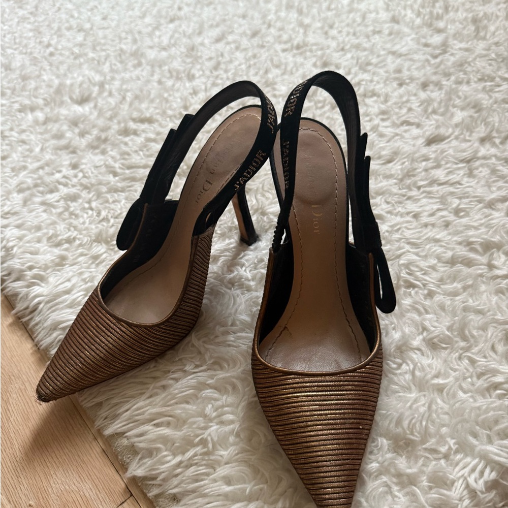 Dior Gold and Black Heels